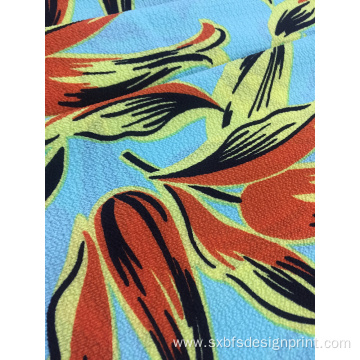 Polyester Bubble Crepe Printing Woven Fabric